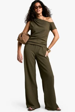 boohoo Ensemble Coordonné Haut Texturé Sans Manches À Ourlet Asymétrique Et Pantalon<Femme Ensembles