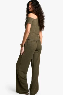 boohoo Ensemble Coordonné Haut Texturé Sans Manches À Ourlet Asymétrique Et Pantalon<Femme Ensembles