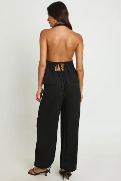 Ensemble Coordonné Haut Texturé Drapé Plongeant Et Pantalon Ballon