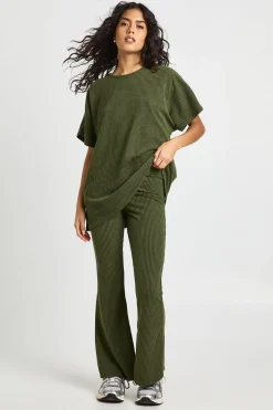 boohoo Ensemble Coordonné Legging Évasé & Top Côtelé Bicolore<Femme Ensembles