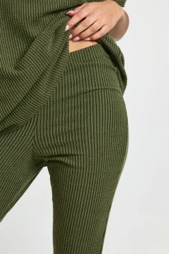 boohoo Ensemble Coordonné Legging Évasé & Top Côtelé Bicolore<Femme Ensembles