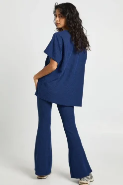 Ensemble Coordonné Legging Évasé & Top Côtelé Bicolore