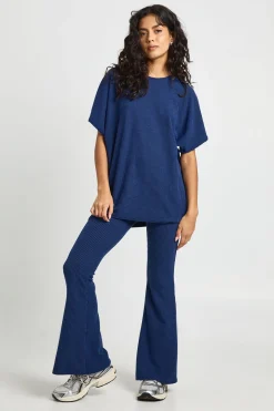 Ensemble Coordonné Legging Évasé & Top Côtelé Bicolore