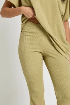 Ensemble Coordonné Legging Évasé & Top Côtelé Bicolore