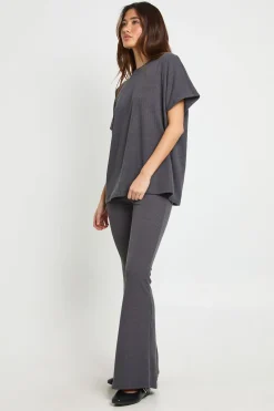 boohoo Ensemble Coordonné Legging Évasé et Haut Côtelé Bicolore<Femme Ensembles