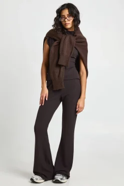 Ensemble Coordonné Pantalon Col Haut Manches Courtes Texture Froissée