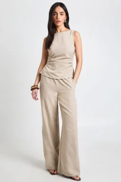 boohoo Ensemble Coordonné Pantalon Et Haut Sans Manches Froncé Effet Pêche<Femme Ensembles