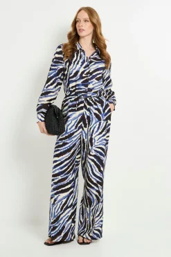 Ensemble Coordonné Pantalon Large À Imprimé Abstrait