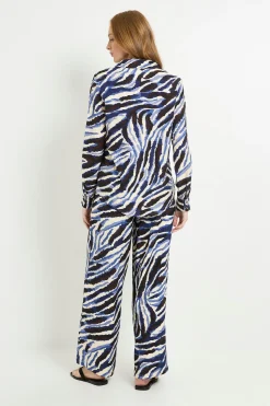 Ensemble Coordonné Pantalon Large À Imprimé Abstrait