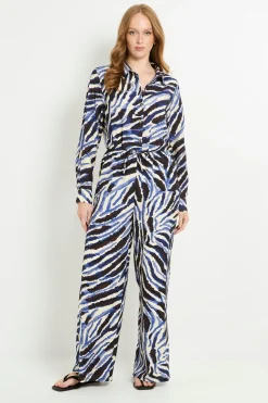 Ensemble Coordonné Pantalon Large À Imprimé Abstrait