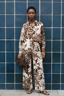 Wallis Ensemble Coordonné Pantalon Large À Imprimé Floral<Femme Pantalons