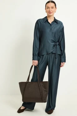 Ensemble Coordonné Pantalon Large Aspect Denim
