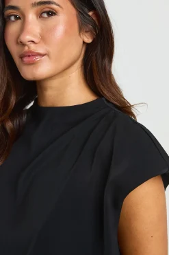 Ensemble Coordonné Pantalon Large Plissé Et Haut Col Montant