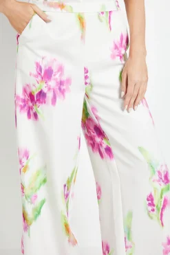 Ensemble Coordonné Pantalon Satiné À Motif Floral