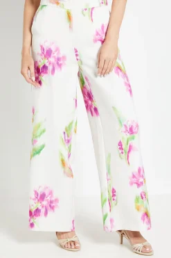 Ensemble Coordonné Pantalon Satiné À Motif Floral