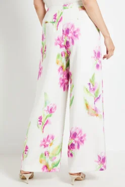 Ensemble Coordonné Pantalon Satiné À Motif Floral
