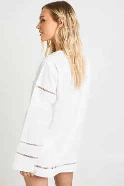 boohoo Ensemble Coordonné Petite Avec Chemise À Insertion Ajourée Et Nœud Devant Et Mini-jupe En Lin<Femme Ensembles