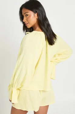 Ensemble Coordonné Petite Blouse Laitière Et Short En Gaze De Coton