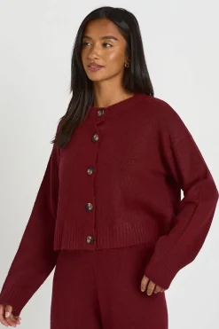 Ensemble Coordonné Petite Cardigan En Maille Douce Col Rond Et Pantalon Large