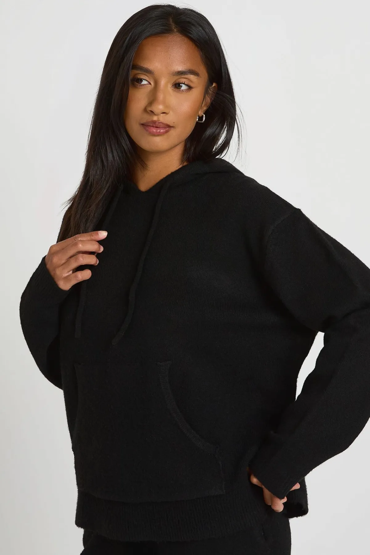 boohoo Ensemble Coordonné Petite À Casynthétiqueche En Maille Douce Et Pantalon Large<Femme Pulls Et Gilets|Toutes Les Mailles