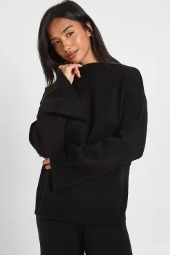 boohoo Ensemble Coordonné Petite En Maille Douce Synthétiquell Et Pantalon Évasé<Femme Pulls Et Gilets|Toutes Les Mailles