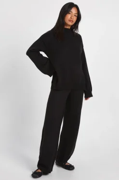 boohoo Ensemble Coordonné Petite En Maille Douce Synthétiquell Et Pantalon Évasé<Femme Pulls Et Gilets|Toutes Les Mailles