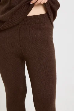 boohoo Ensemble Coordonné Petite Hoodie Et Pantalon En Maille Douce<Femme Looks Chocolat|Pulls Et Gilets