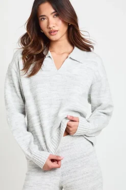 Ensemble Coordonné Petite Synthétiquell Tricoté Super Doux Col V À Revers Et Pantalon Jambe Droite