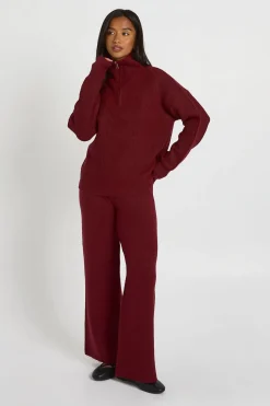 boohoo Ensemble Coordonné Petite Synthétiquell Oversize En Maille Épaisse Avec Col Zippé Et Pantalon<Femme Pulls Et Gilets|Toutes Les Mailles