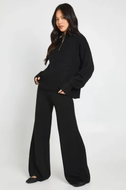 boohoo Ensemble Coordonné Petite Synthétiquell Surdimensionné Ultra Doux Col Zippé Et Pantalon Large<Femme Pulls Et Gilets|Toutes Les Mailles