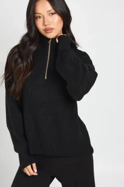 boohoo Ensemble Coordonné Petite Synthétiquell Surdimensionné Ultra Doux Col Zippé Et Pantalon Large<Femme Pulls Et Gilets|Toutes Les Mailles