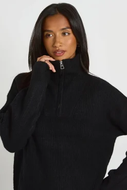 Ensemble Coordonné Petite Synthétiquell Oversize Grosse Maille Col Zippé Et Pantalon