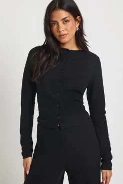 Ensemble Coordonné Petite Taille Côtelé Haut Manches Longues Boutonné Et Pantalon Jambes Larges