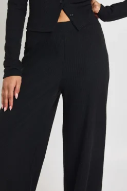 Ensemble Coordonné Petite Taille Côtelé Haut Manches Longues Boutonné Et Pantalon Jambes Larges