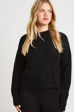 Ensemble Coordonné Petite Taille Cardigan Boutonné En Maille Douce Et Pantalon Jambes Larges