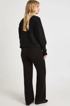 Ensemble Coordonné Petite Taille Cardigan Boutonné En Maille Douce Et Pantalon Jambes Larges