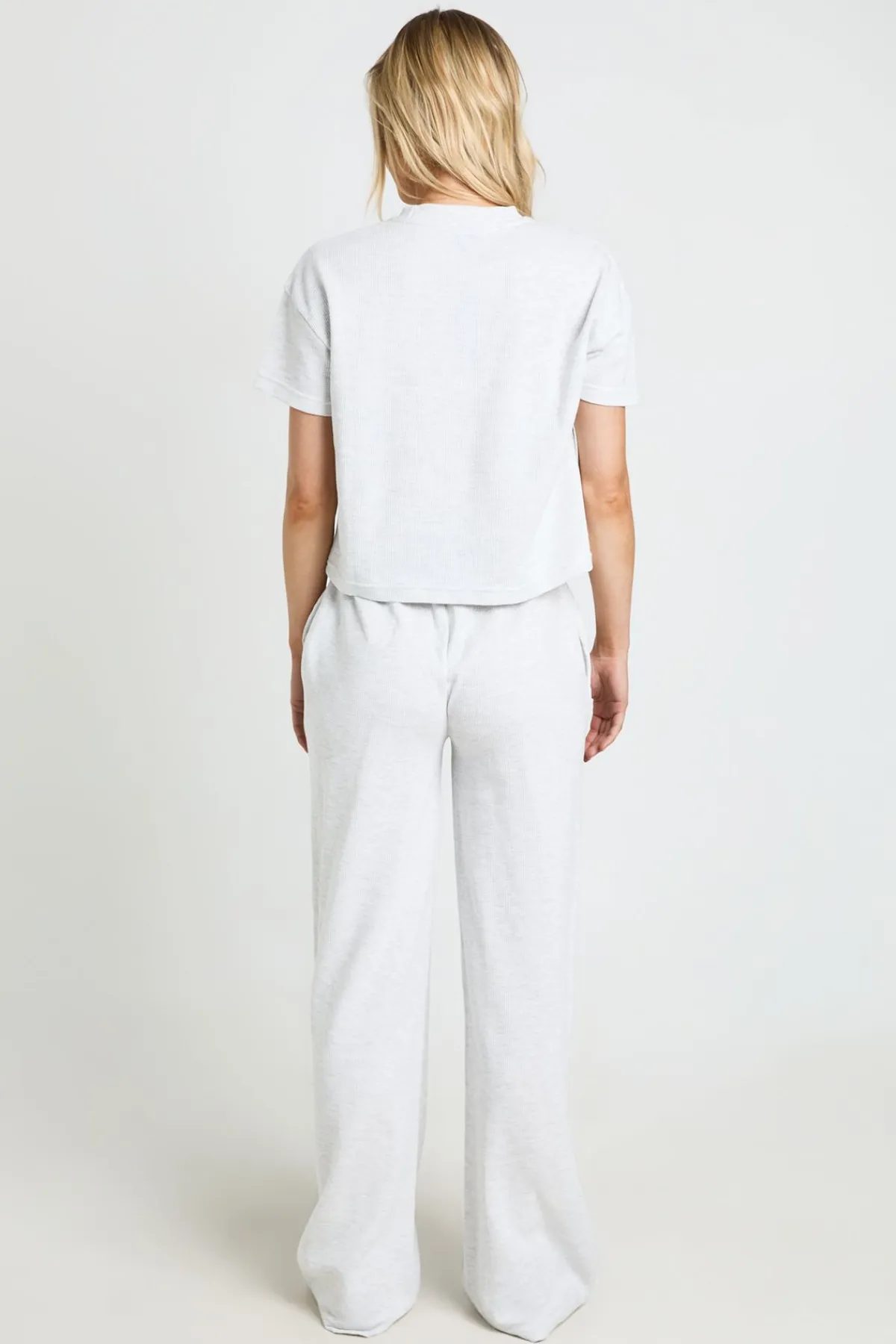 boohoo Ensemble Coordonné Petite T-shirt Gaufré Et Pantalon Large<Femme Ensembles