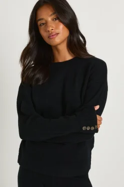 Ensemble coordonné pour femmes petites : pull oversize en tissu ultra doux avec détails de poignets boutonnés et pantalon à jambes larges