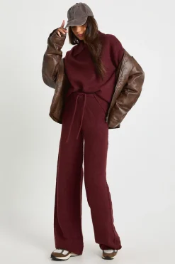 Ensemble coordonné pour grande taille : cardigan tricoté épais à col rond ultra doux et pantalon à jambes larges