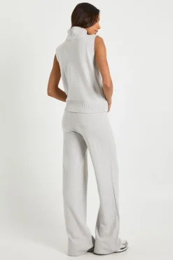 Ensemble coordonné pour personnes de grande taille : débardeur en maille ultra douce à col fendu et pantalon à jambe droite