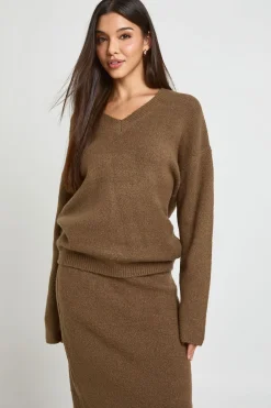 boohoo Ensemble Coordonné Synthétiquell Col V Et Jupe Midi<Femme Ensembles