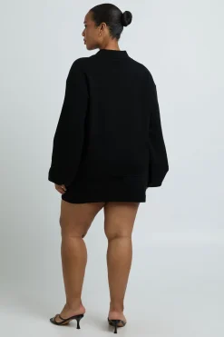 boohoo Ensemble Coordonné Synthétiquell À Col Et Mini-jupe En Maille<Femme Ensembles