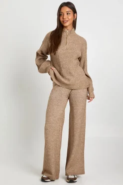 Ensemble Coordonné Synthétiquell Oversize Ultra Doux Col Zippé Et Pantalon Large