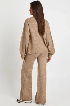 Ensemble Coordonné Synthétiquell Oversize Ultra Doux Col Zippé Et Pantalon Large