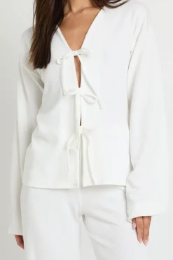 boohoo Ensemble Coordonné Tall Blouse Froncée À Liens Et Pantalon<Femme Ensembles