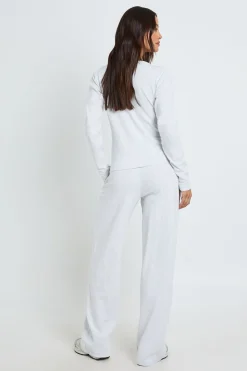 boohoo Ensemble Coordonné Tall Haut Col Rond Boutonné En Coton Et Pantalon<Femme Ensembles