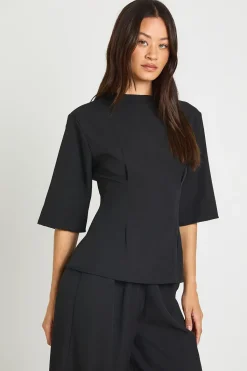 boohoo Ensemble Coordonné Tall Haut Chiné À Taille Cintrée Et Pantalon Large Tissé<Femme Ensembles
