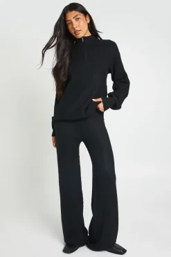 boohoo Ensemble Coordonné Tall Synthétiquell Surdimensionné Super Doux Col Zippé Et Pantalon Jambes Larges<Femme Pulls Et Gilets|Toutes Les Mailles