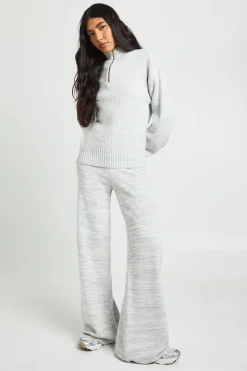 Ensemble Coordonné Tall synthétiquell Surdimensionné Col Zippé Ultra Doux et Pantalon Large