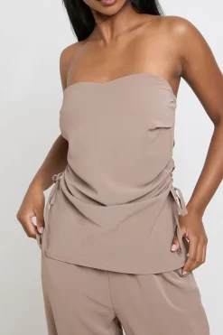boohoo Ensemble Coordonné Top Bandeau Froncé Et Pantalon<Femme Ensembles